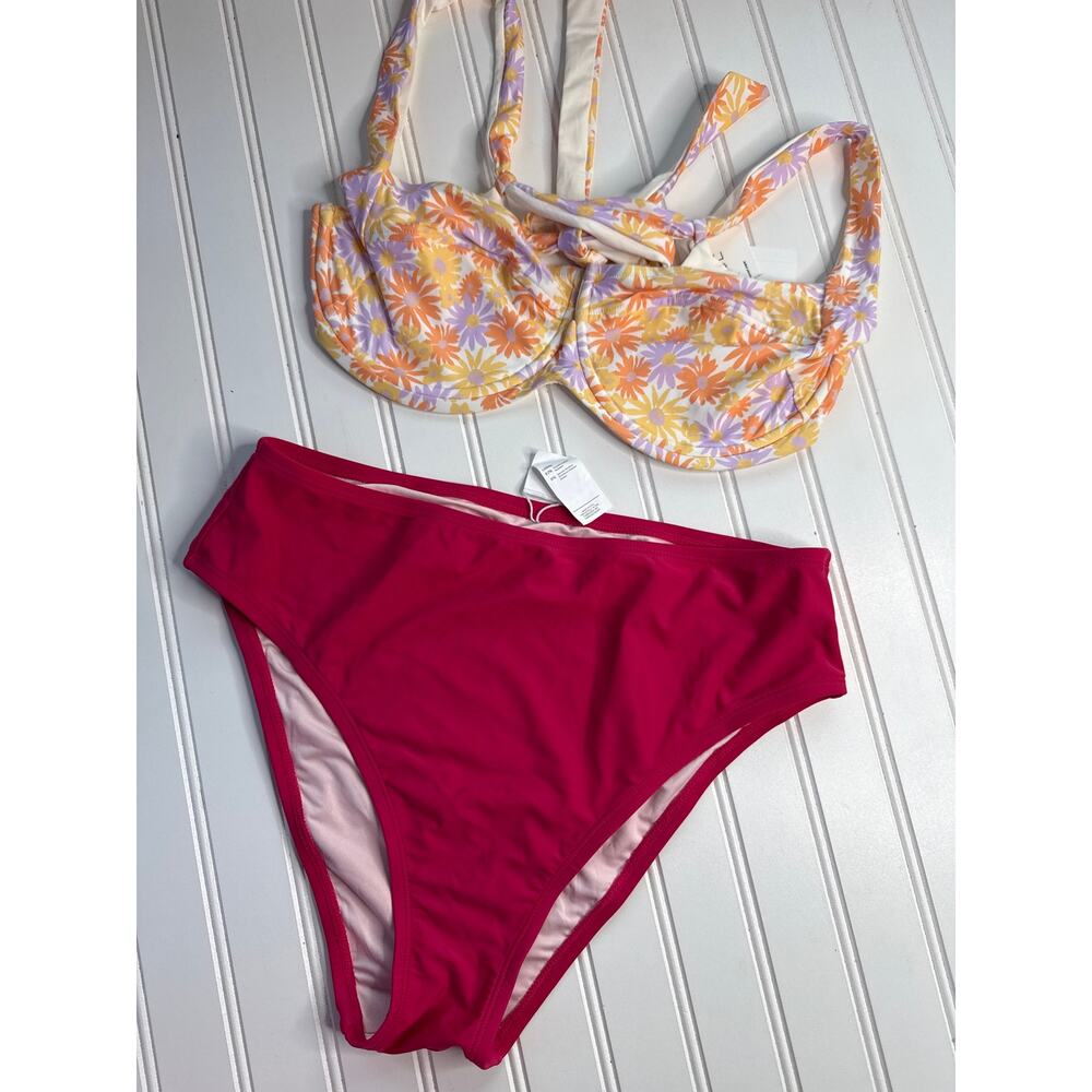 NWT Lot of 3 Bikinis L Space Camellia Top & Cupshe Fresh Cherry Set Size L DD - Picture 5 of 7